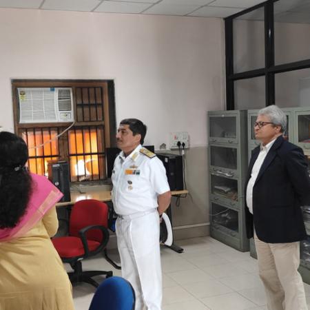 Indian Navy Vice Admiral Shri Sandip Naithani Visited Colaba Magnetic Oobservatory on 12 Dec. 2023