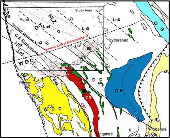 Interpreted map of the Deccan Volcanic Province